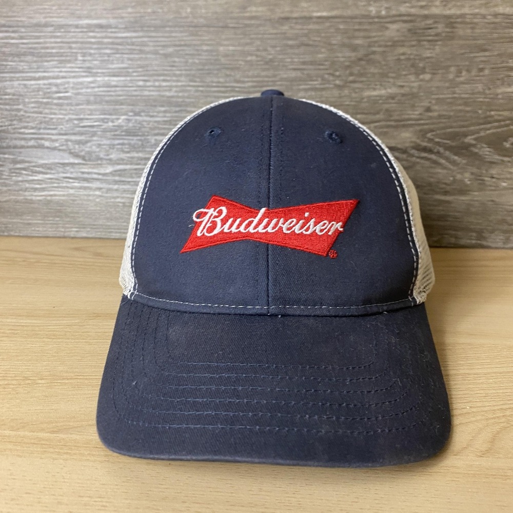Budweiser Trucker Hat Mesh Snapback Cap Mens Adjustable Brewery Beer Baseball